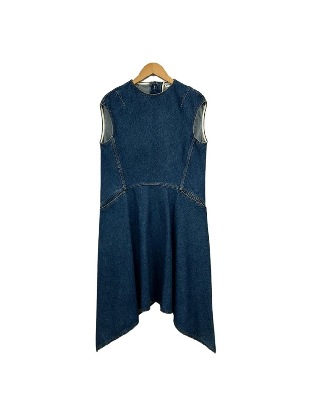 Balenciaga Dress S Dark Navy Denim Sleeveless Long 34